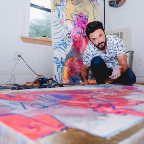 Chloe Frances Cockburn husband Marc Scheff in the process of making Portrait.